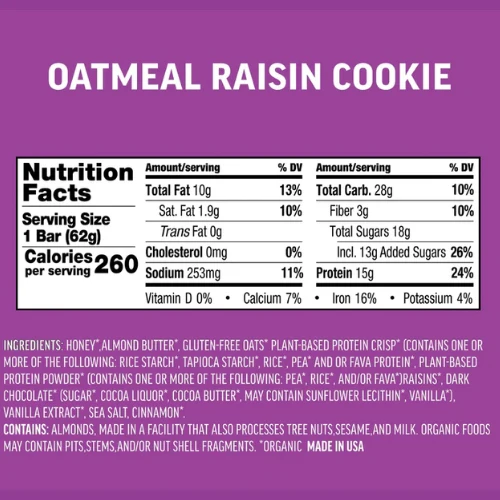 Oatmeal Raisin Cookie Protein Bar by Kate's Real Food - Image 5