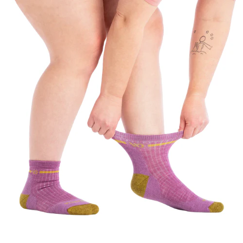 Women's Stripe Cushioned Quarter Crew Socks by WIDE OPEN Socks